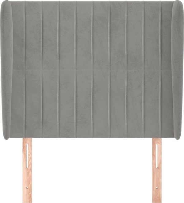 vidaXL Zaglohek uszak, jasnoszary, 103x23x118/128 cm, aksamit