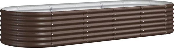vidaXL Κασπώ κήπου, βαμμένο με πούδρα ατσάλι, 224x80x36 cm, καφέ