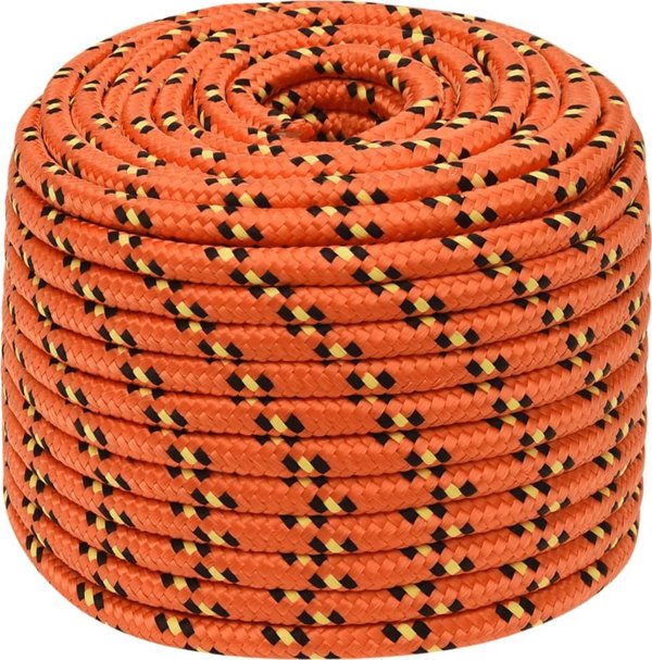 vidaXL Ναυτικό σχοινί, πορτοκαλί, 14 mm, 50 m, πολυπροπυλένιο