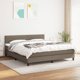 vidaXL Κρεβάτι Continental με Στρώμα, Taupe, Υφασμάτινο, 160x200 εκ