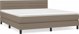 vidaXL Κρεβάτι Continental με Στρώμα, Taupe, Υφασμάτινο, 160x200 εκ