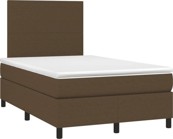 vidaXL Στρώμα Κοντινεντάλ με Μαξιλάρι, Καφέ, 120x200 εκ, Ύφασμα