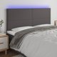 vidaXL Zaglowek do lozka, szary, 160x5x118/128 cm, sztuczna skora