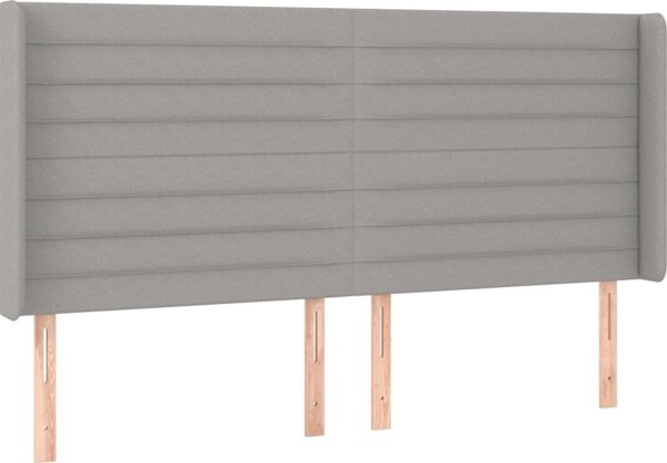 vidaXL Κεφαλάρι κρεβατιού με LED, ανοιχτό γκρι, 183x16x118/128 cm, ύφασμα