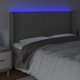 vidaXL Zaglowek do lozka z LED, szary, 163x16x118/128cm sztuczna skora
