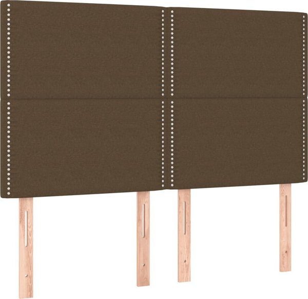 vidaXL Κρεβάτι Κοντινεντάλ με Στρώμα, Καφέ, 140x200 εκ., Υφασμάτινο