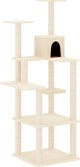vidaXL Scratching post για γάτες με στύλους από σχοινί σιζάλ, κρεμ, 153 εκ.