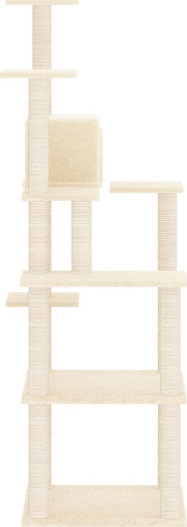 vidaXL Scratching post για γάτες με στύλους από σχοινί σιζάλ, κρεμ, 153 εκ.