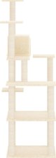 vidaXL Scratching post για γάτες με στύλους από σχοινί σιζάλ, κρεμ, 153 εκ.
