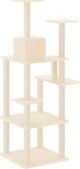 vidaXL Scratching post για γάτες με στύλους από σχοινί σιζάλ, κρεμ, 153 εκ.