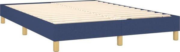 vidaXL Κρεβάτι Continental, μπλε, επενδεδυμένο με ύφασμα, 140x190 cm