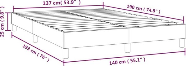 vidaXL Κρεβάτι Continental, μπλε, επενδεδυμένο με ύφασμα, 140x190 cm