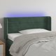 vidaXL Κεφαλάρι κρεβατιού με LED, σκούρο πράσινο, 103x16x78/88 cm, βελούδο