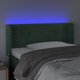 vidaXL Κεφαλάρι κρεβατιού με LED, σκούρο πράσινο, 103x16x78/88 cm, βελούδο