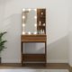 vidaXL Toaletka z LED, brazowy dab, 60x40x140 cm