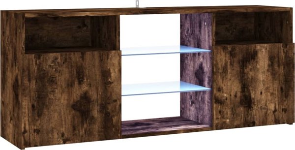 vidaXL Ντουλάπι TV με φωτισμό LED, καπνιστό δρυς, 120x30x50 cm