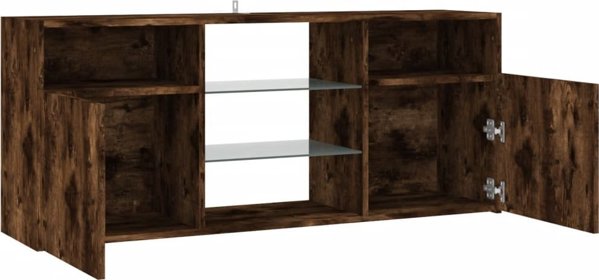 vidaXL Ντουλάπι TV με φωτισμό LED, καπνιστό δρυς, 120x30x50 cm