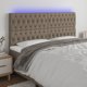 vidaXL Κεφαλάρι κρεβατιού με LED, taupe, 180x7x118/128 cm, ύφασμα