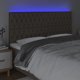 vidaXL Κεφαλάρι κρεβατιού με LED, taupe, 180x7x118/128 cm, ύφασμα
