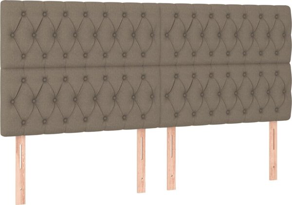 vidaXL Κεφαλάρι κρεβατιού με LED, taupe, 180x7x118/128 cm, ύφασμα