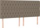 vidaXL Κεφαλάρι κρεβατιού με LED, taupe, 180x7x118/128 cm, ύφασμα