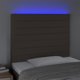 vidaXL Προσκέφαλο κρεβατιού με LED, taupe, 90x5x118/128 cm, ύφασμα