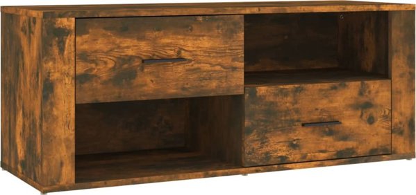 vidaXL Έπιπλο τηλεόρασης, καπνιστή δρυς, 100x35x40 cm