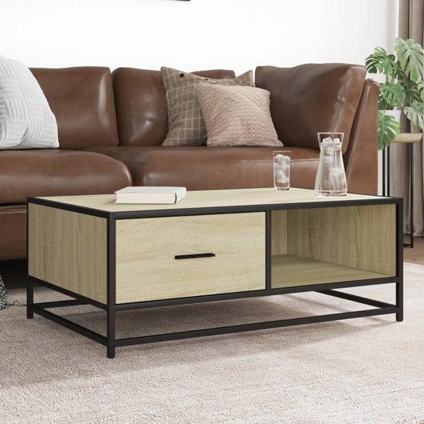 vidaXL Τραπεζάκι καφέ, δρυς sonoma, 90x57x35 εκ, κατασκευασμένο από σύνθετο ξύλο