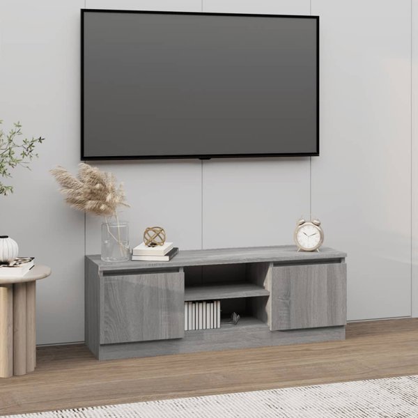 vidaXL Έπιπλο για TV με πόρτες, γκρι δρυς σονόμα, 102x30x36 εκ