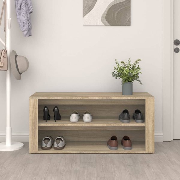 vidaXL Ράφι Παπουτσιών, Sonoma Δρυς, 100x35x45 cm, από Ξυλοπολυμερές Υλικό
