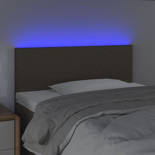 vidaXL Κεφαλάρι για κρεβάτι με LED, ταμπά, 90x5x78/88 εκ, ύφασμα