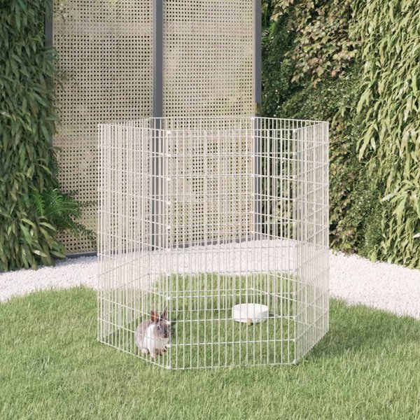 vidaXL 6-panel Κλουβί για Κουνέλι, 54x100 cm, Γαλβανισμένο Σίδερο