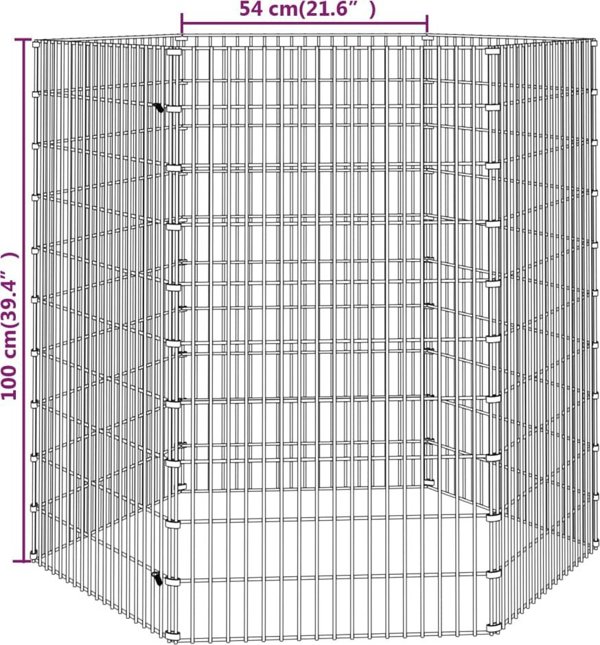 vidaXL 6-panel Κλουβί για Κουνέλι, 54x100 cm, Γαλβανισμένο Σίδερο
