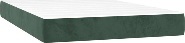vidaXL Κοντινεντάλ κρεβάτι με στρώμα και LED, πράσινο βελούδο, 120x200 cm