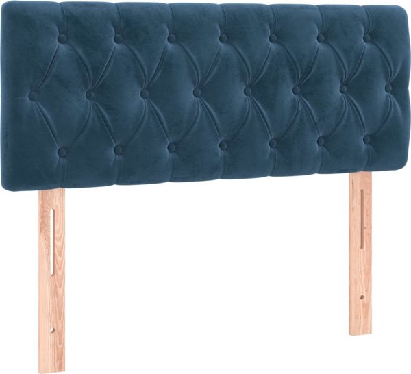 vidaXL Κεφαλάρι κρεβατιού 90x7x78/88 εκ., μπλε βελούδο