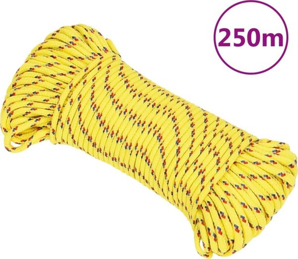 vidaXL Ναυτικό σχοινί, κίτρινο, 4 mm, 250 m, πολυπροπυλένιο