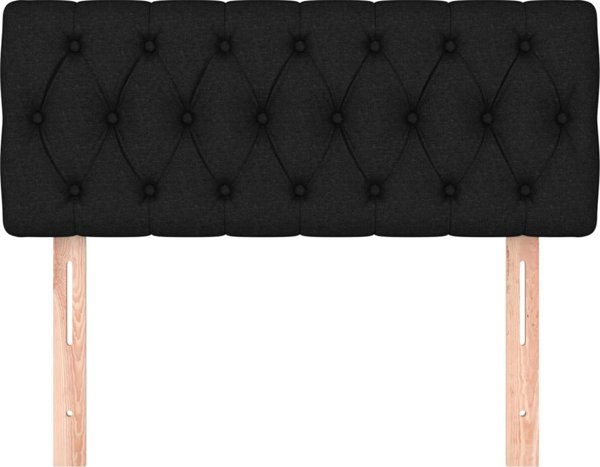 vidaXL Προσκέφαλο για κρεβάτι, μαύρο, 100x7x78/88 cm, ύφασμα