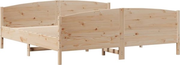vidaXL Κορμός κρεβατιού χωρίς στρώμα, 200x200 εκ., από συμπαγές πεύκο