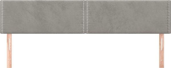 vidaXL Zaglowki do lozka, 2 τεμ., ανοιχτό γκρι, 100x5x78/88cm, βελούδινο