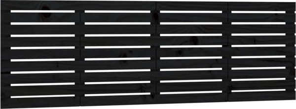 vidaXL Κεφαλάρι κρεβατιού, μαύρο, 166x3x63 εκ, από μασίφ πεύκο
