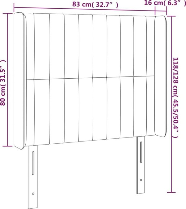 vidaXL Κεφαλάρι uszak, κρεμ, 83x16x118/128 cm, ύφασμα