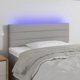 vidaXL Zaglowek do lozka me LED jasnoszary 90x5x78/88 cm tkanina