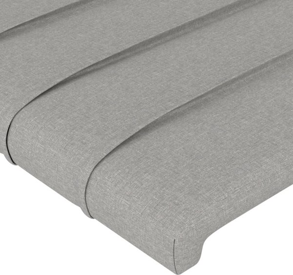 vidaXL Zaglowek do lozka me LED jasnoszary 90x5x78/88 cm tkanina
