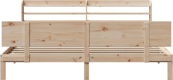 vidaXL Κάδρο κρεβατιού με κεφαλάρι 200x200 εκ. μασίφ πεύκο