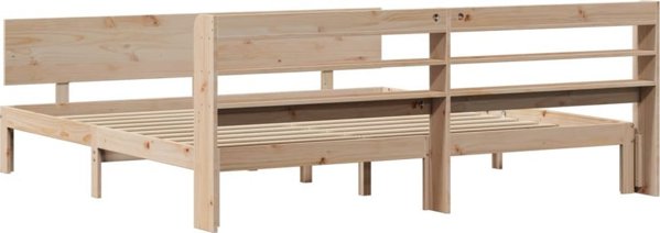 vidaXL Κάδρο κρεβατιού με κεφαλάρι 200x200 εκ. μασίφ πεύκο