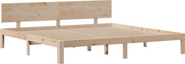 vidaXL Κάδρο κρεβατιού με κεφαλάρι 200x200 εκ. μασίφ πεύκο