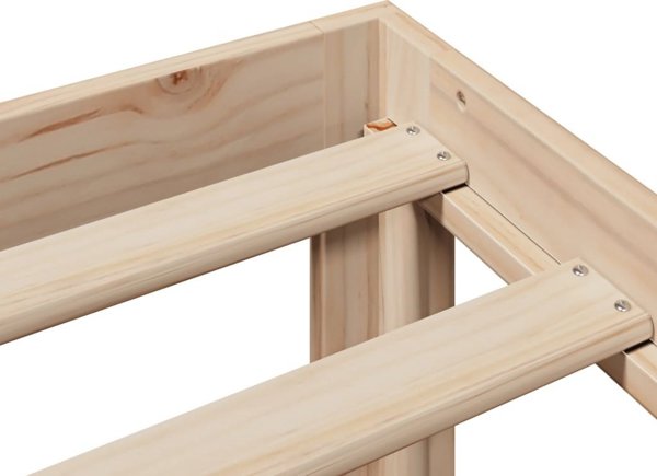 vidaXL Κάδρο κρεβατιού με κεφαλάρι 200x200 εκ. μασίφ πεύκο