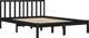 vidaXL Κρεβατοκάμαρα, μαύρο, φυσικό ξύλο πεύκου, 140x190 cm