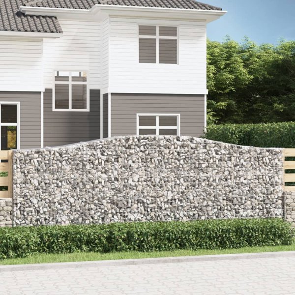 vidaXL Kosze gabionowe, 10 τεμ, 400x50x140/160 εκ, γαλβανισμένο σίδερο