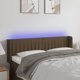 vidaXL Κεφαλάρι κρεβατιού με LED, σκούρο καφέ, 147x16x78/88 cm, ύφασμα